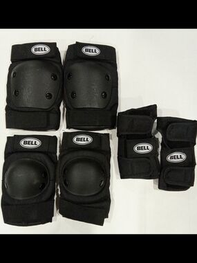 6pc Youth Pad Set Elbow Knee Wrist Guard Bike Skate Scoot Adjustable Hard Shell